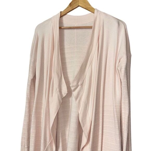 Lululemon Find Your Calm Wrap cardigan Chantilly peachy pink cotton silk blend - Picture 8 of 16